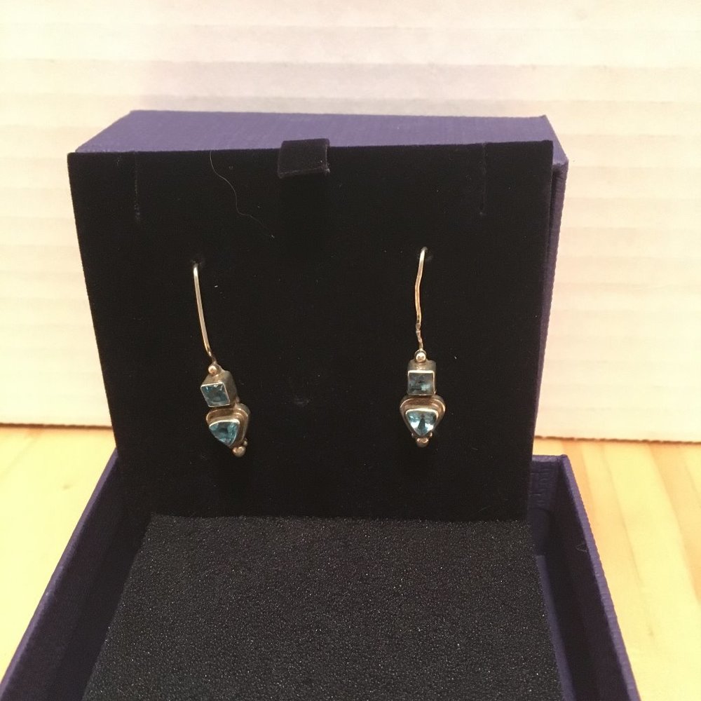 Sterling Silver Aquamarine Drop Earrings